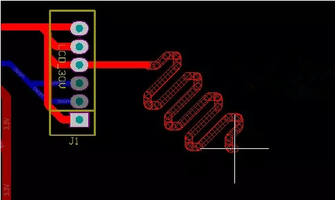 snake line on the PCB board